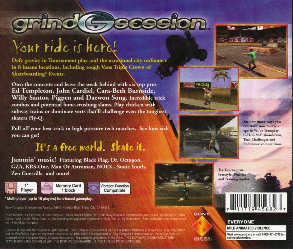 Back Cover for Grind Session (PlayStation)