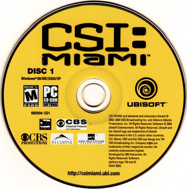 Media for CSI: Miami (Windows): Disc 1