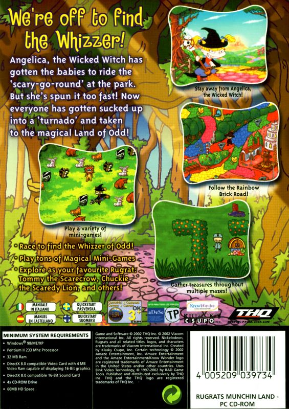 Back Cover for Rugrats Munchin Land (Windows)