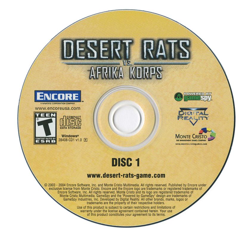 Media for Desert Rats vs. Afrika Korps (Windows): Disc 1/2