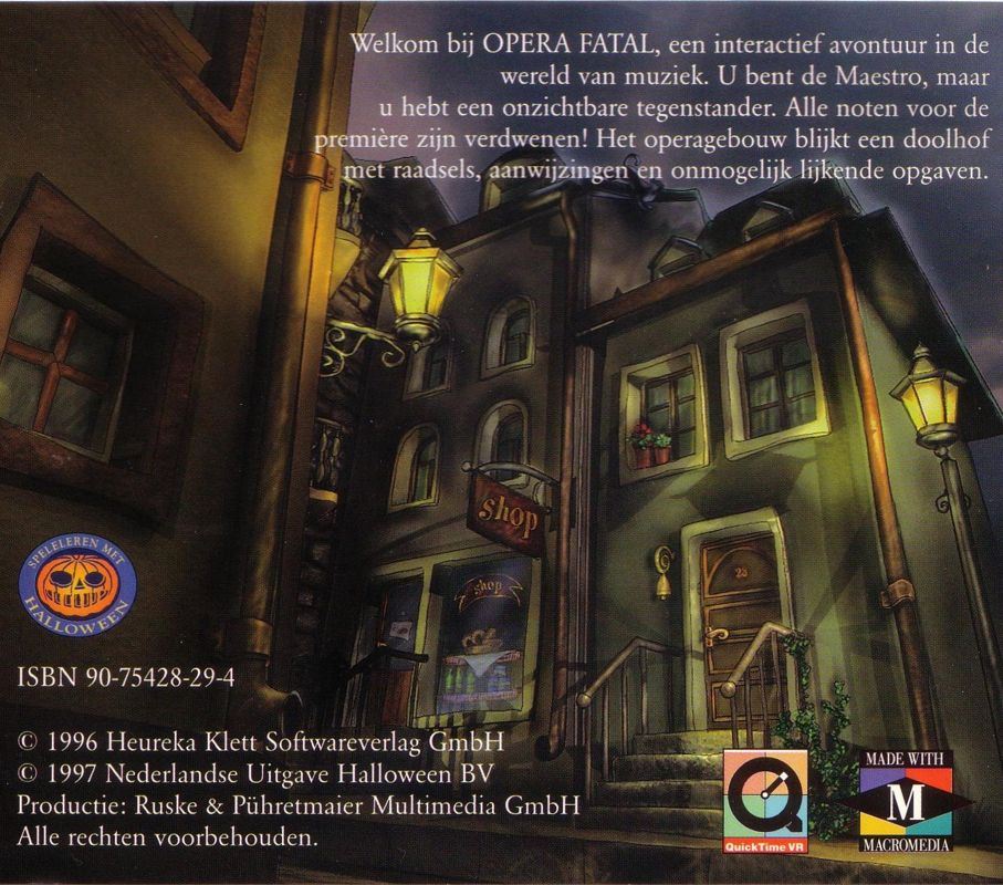 Back Cover for Opera Fatal (Macintosh and Windows and Windows 3.x)