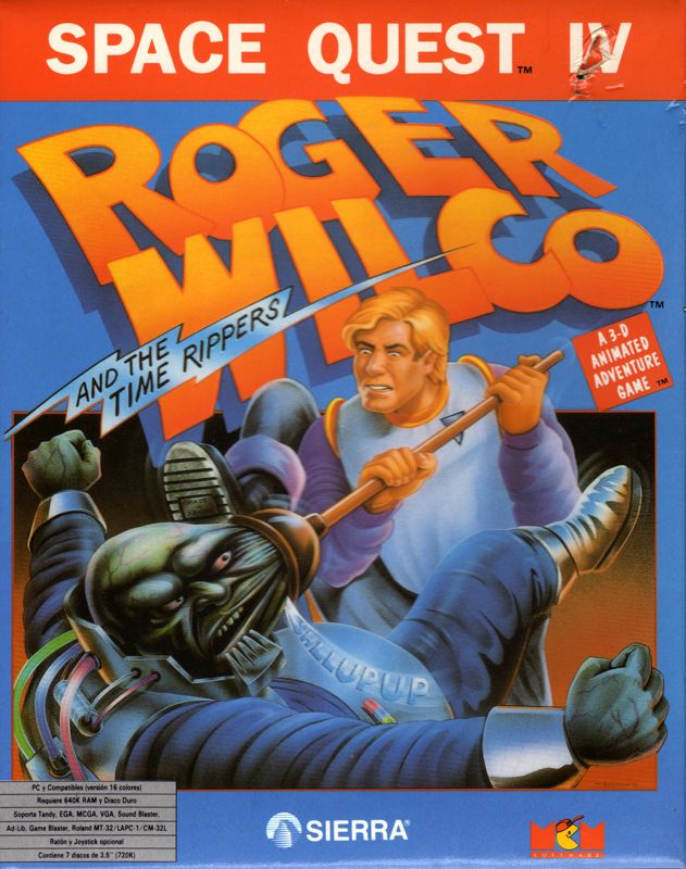 Front Cover for Space Quest IV: Roger Wilco and the Time Rippers (DOS) (Second edition, floppy version packed in a CD.)