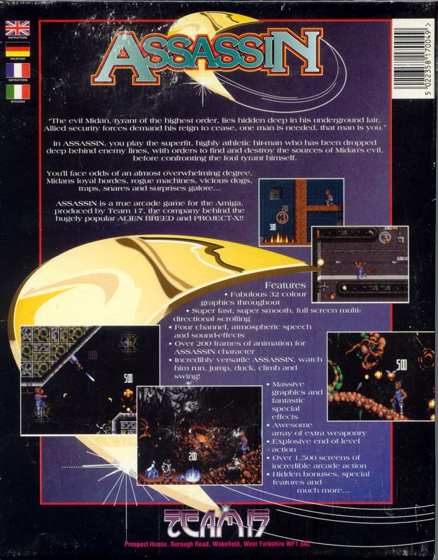 Back Cover for Assassin (Amiga)