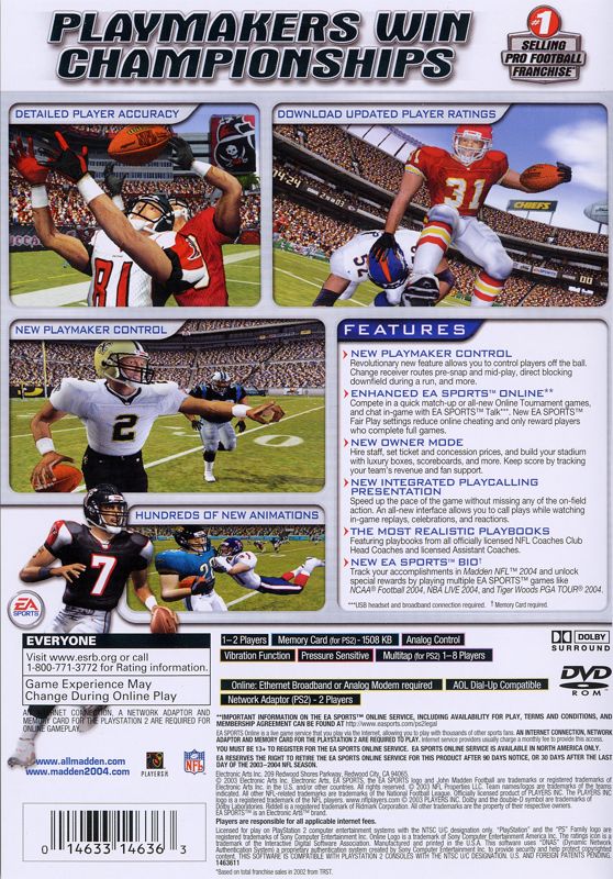 madden cover 2004