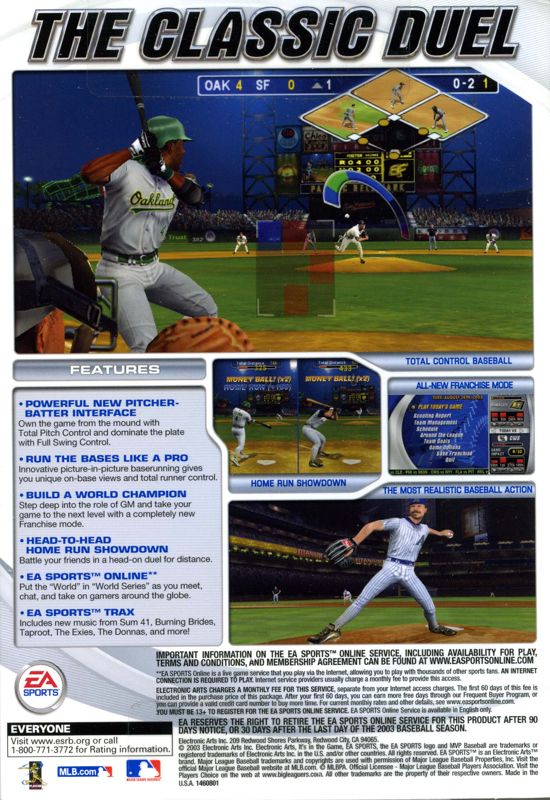 Back Cover for MVP Baseball 2003 (Windows)