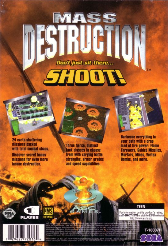 Back Cover for Mass Destruction (SEGA Saturn)