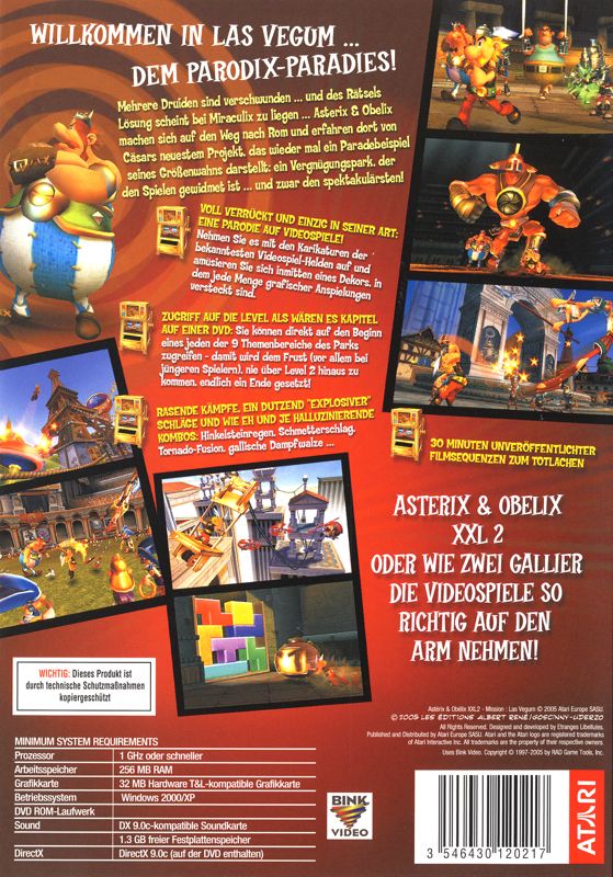 Back Cover for Astérix & Obélix XXL 2: Mission: Las Vegum (Windows)