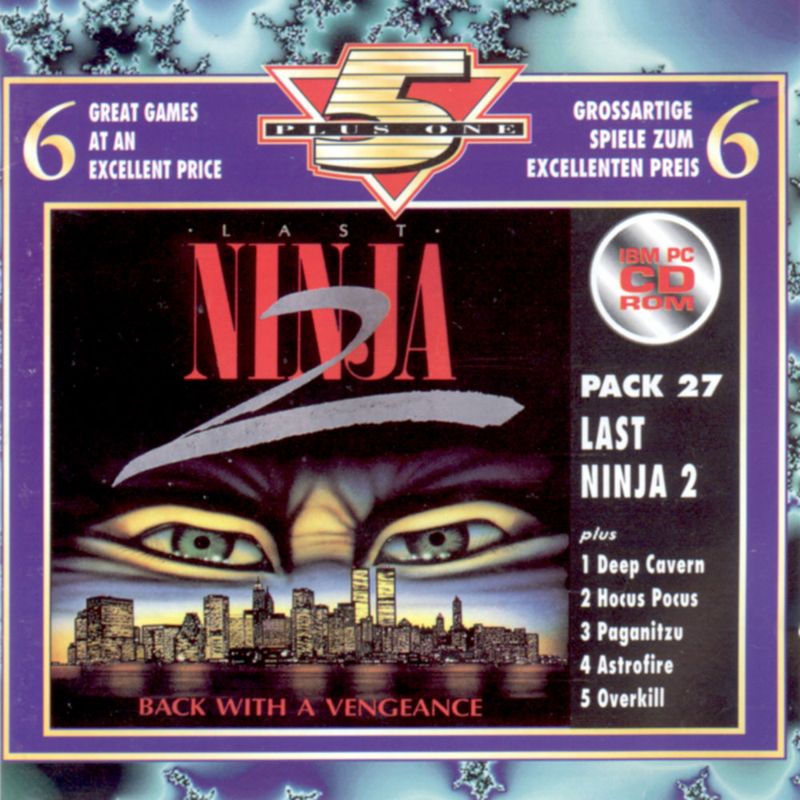 Other for Last Ninja 2: Back with a Vengeance (DOS) (1994 "5 plus 1" budget CD-ROM release. Original game plus five shareware titles.): Jewel Case - Front