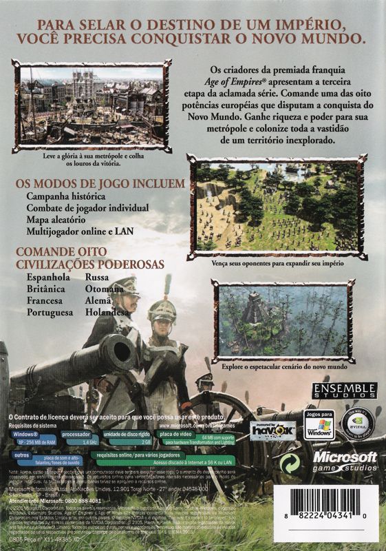 Back Cover for Age of Empires III (Windows)