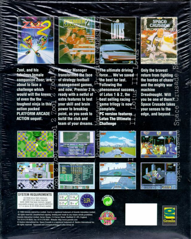 Back Cover for Special Edition 4 Pack: Volume One (DOS)
