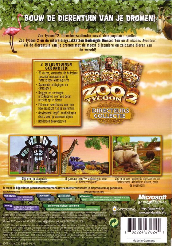 Zoo Tycoon: Ultimate Animal Collection cover or packaging material -  MobyGames