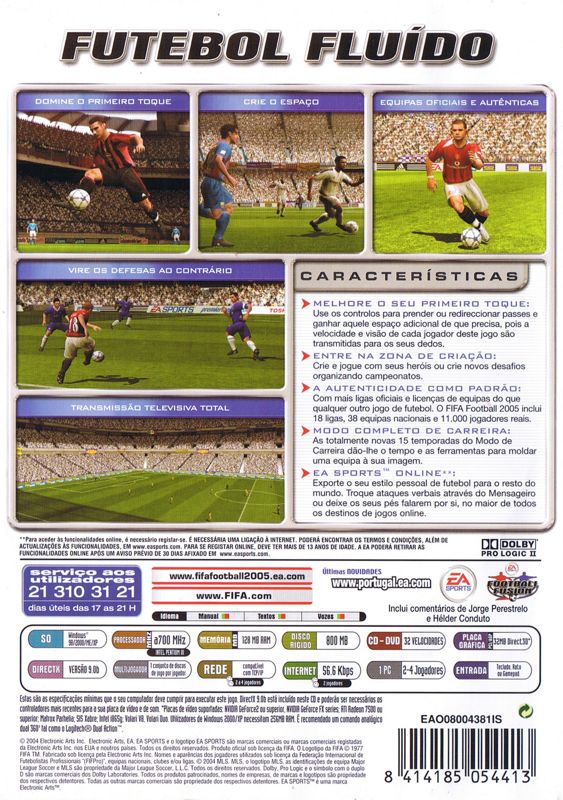 Back Cover for FIFA Soccer 2005 (Windows)