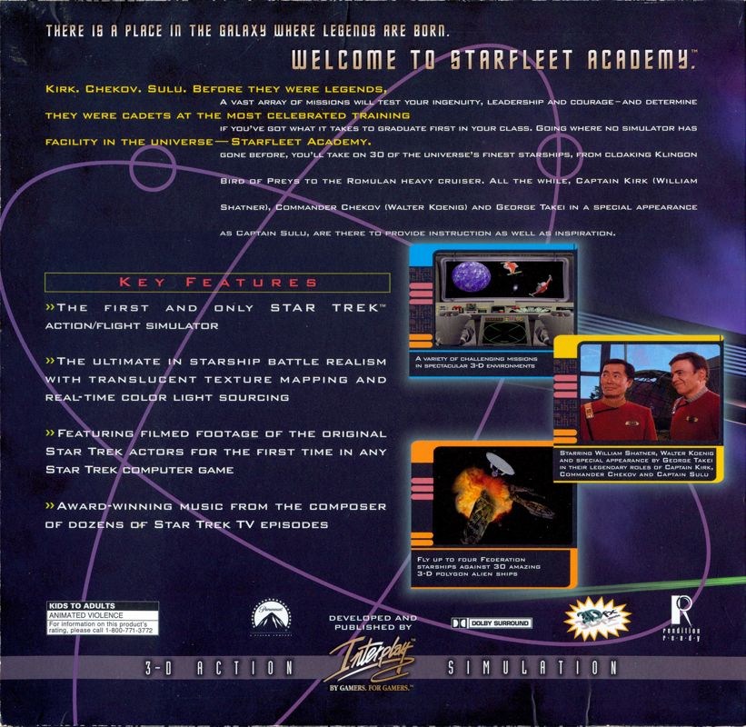 Back Cover for Star Trek: Starfleet Academy (Windows)