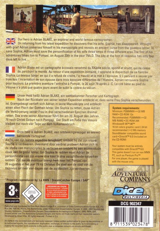 Back Cover for TimeScape: Journey to Pompeii (Windows)