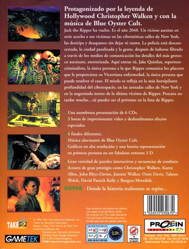 Back Cover for Ripper (DOS)