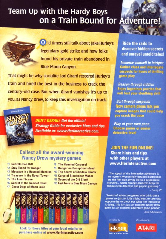 Back Cover for Nancy Drew: Last Train to Blue Moon Canyon (Windows)