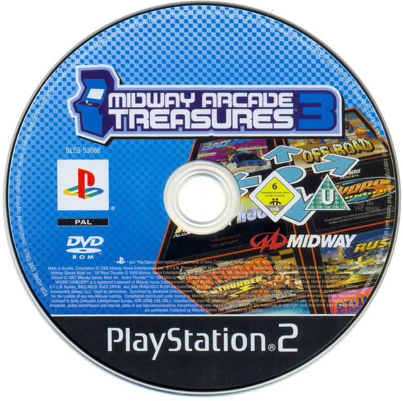 Media for Midway Arcade Treasures 3 (PlayStation 2)