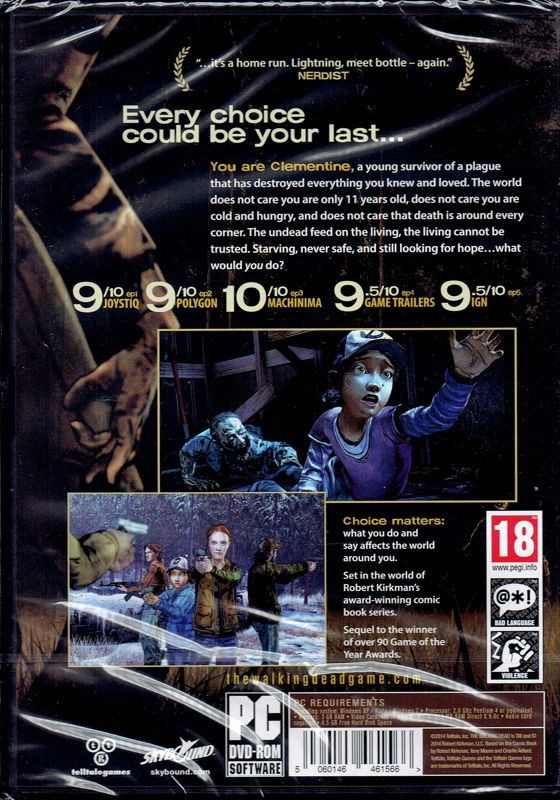 Back Cover for The Walking Dead: Season Two (Windows)