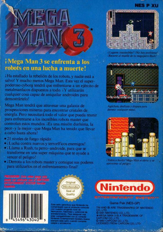 Back Cover for Mega Man 3 (NES)