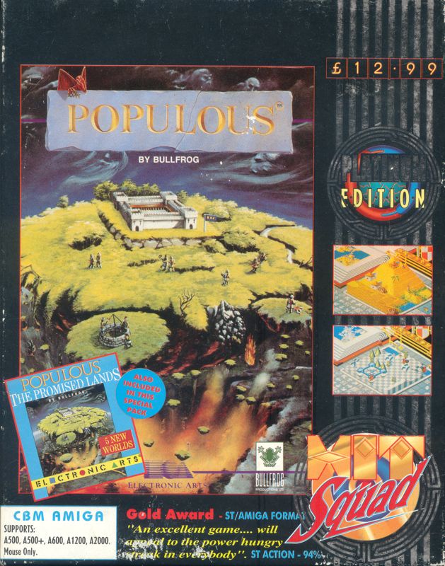 Front Cover for Populous / Populous: The Promised Lands (Amiga) (The Hit Squad release)