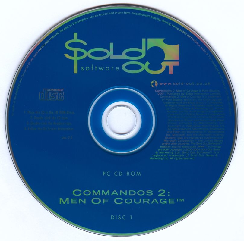 Media for Commandos 2: Men of Courage (Windows) (Sold Out Software release): Disc 1