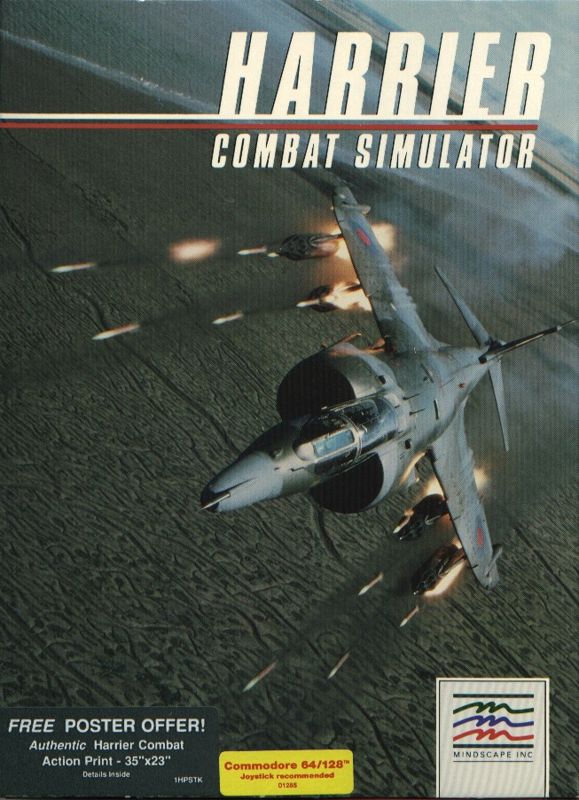 Front Cover for Harrier Combat Simulator (Commodore 64)