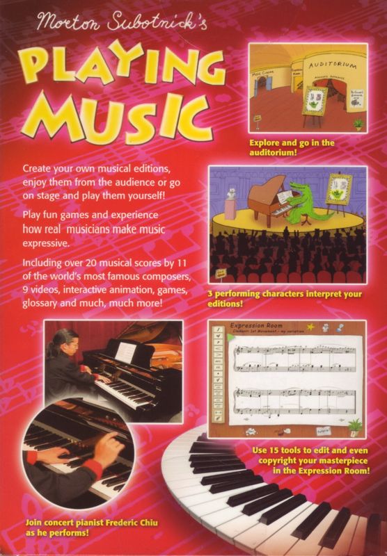 Back Cover for Morton Subotnick's Playing Music (Macintosh and Windows)