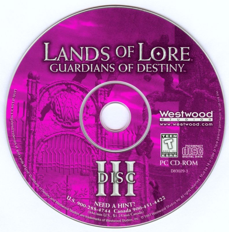 Media for Lands of Lore: Guardians of Destiny (DOS and Windows): Disc III