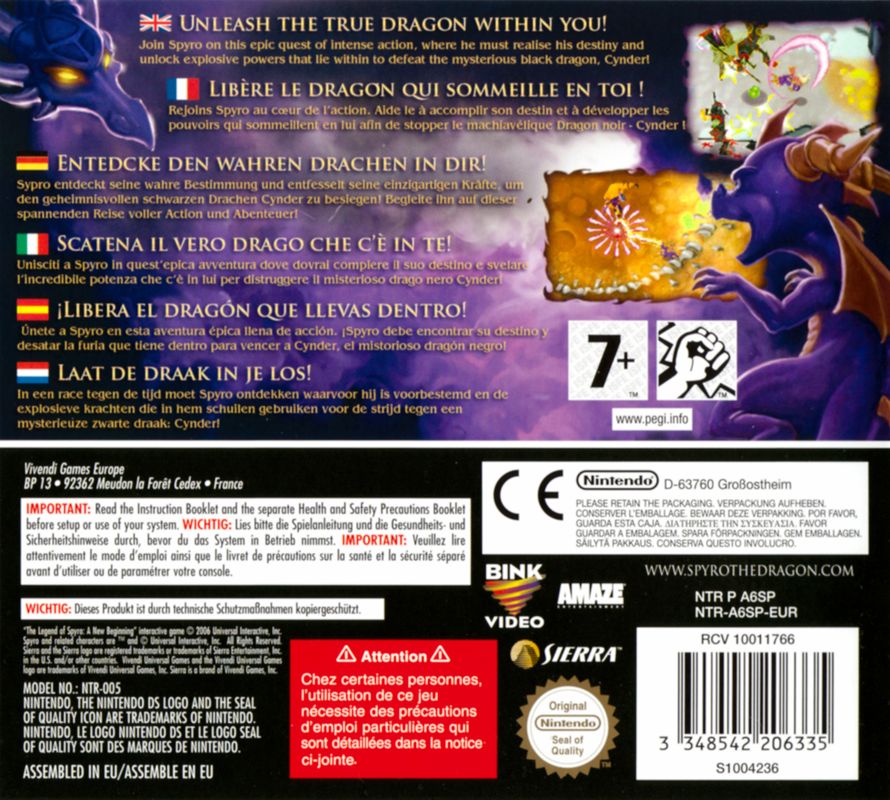The Legend of Spyro A New Beginning cover or packaging material