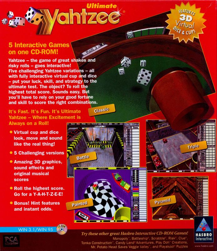 Back Cover for Ultimate Yahtzee (Windows)