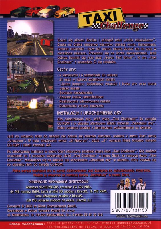 Back Cover for Taxi Challenge: Berlin (Windows)