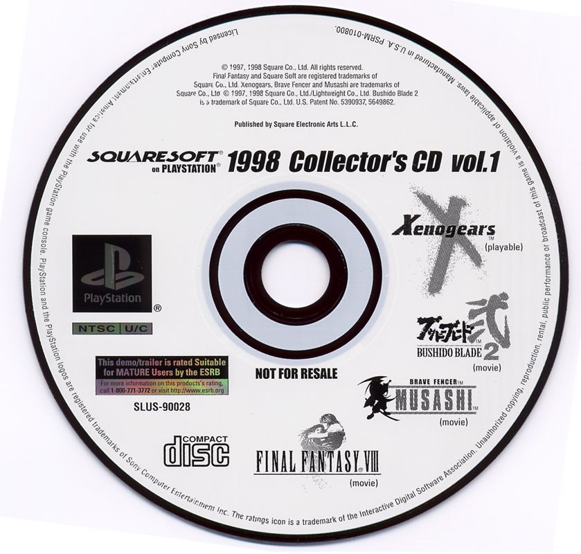Media for Parasite Eve (PlayStation): 1998 Collector's CD vol. 1