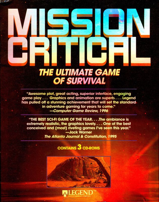 Back Cover for Mission Critical (DOS)