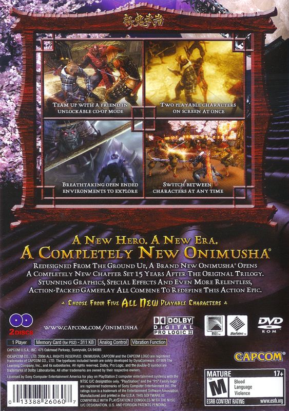 Back Cover for Onimusha: Dawn of Dreams (PlayStation 2)