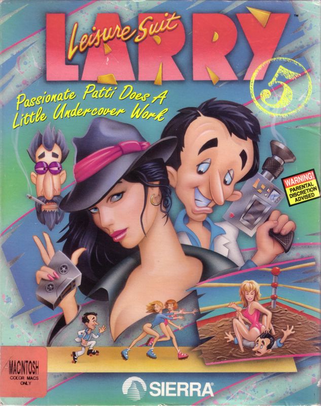 Front Cover for Leisure Suit Larry 5: Passionate Patti Does a Little Undercover Work (Macintosh) (Slipcover box.)