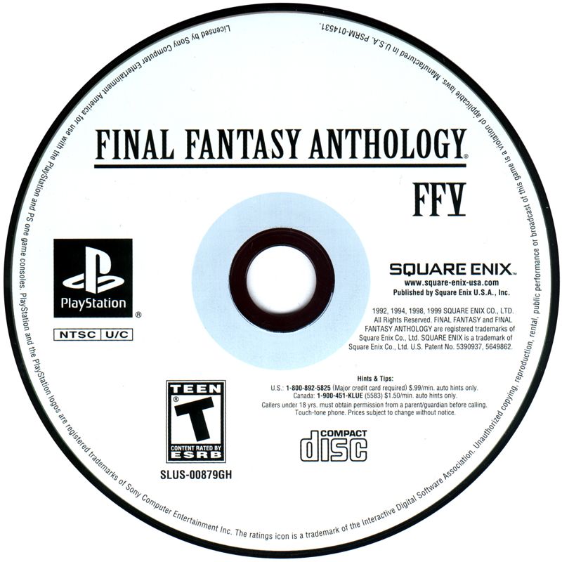 Media for Final Fantasy Anthology (PlayStation) (Greatest Hits release): Final Fantasy V Disc