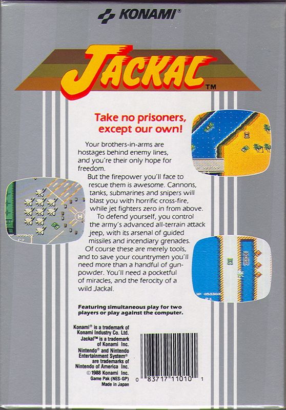 Back Cover for Jackal (NES)