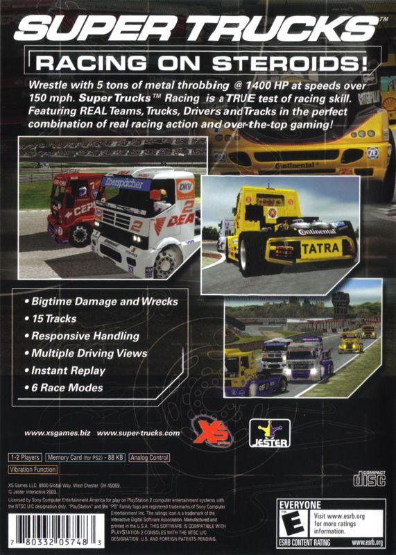 Back Cover for Super Trucks Racing (PlayStation 2)