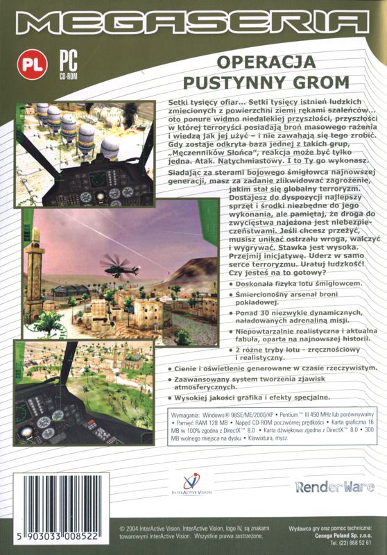 Back Cover for AH-64 Apache Air Assault (Windows) (Megaseria - Złota Kolekcja Gier release)