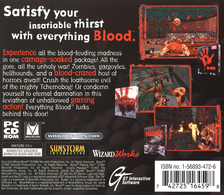 Other for One Unit Whole Blood (DOS): Jewel Case - Back