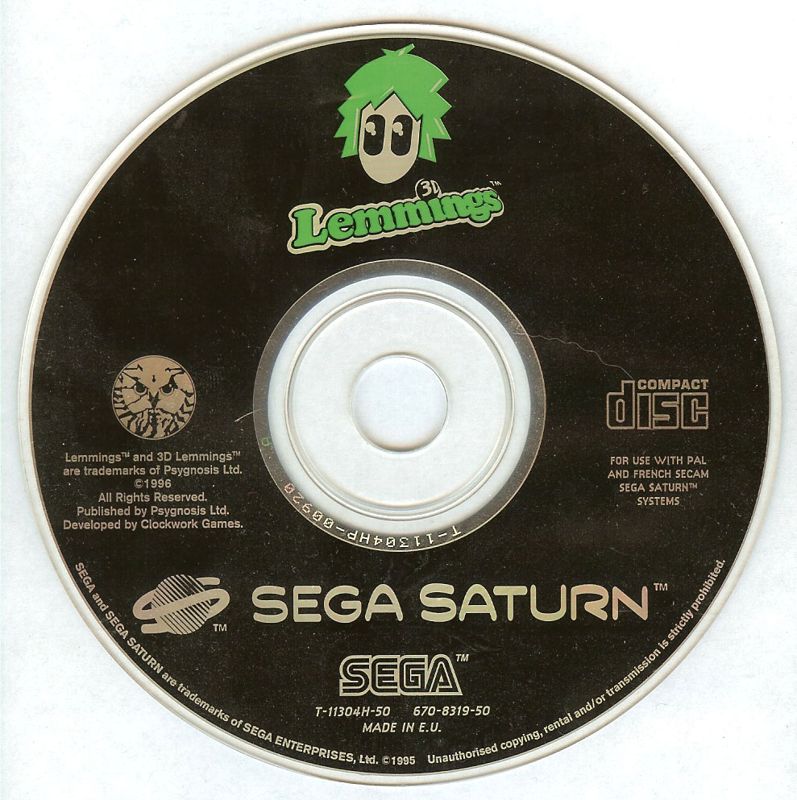 Media for Lemmings 3D (SEGA Saturn)