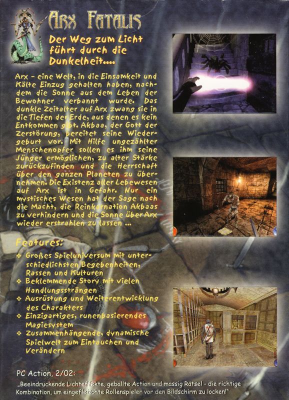 Back Cover for Arx Fatalis (Windows)