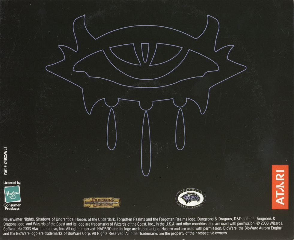Other for Neverwinter Nights: Hordes of the Underdark (Windows): CD Sleeve - Back