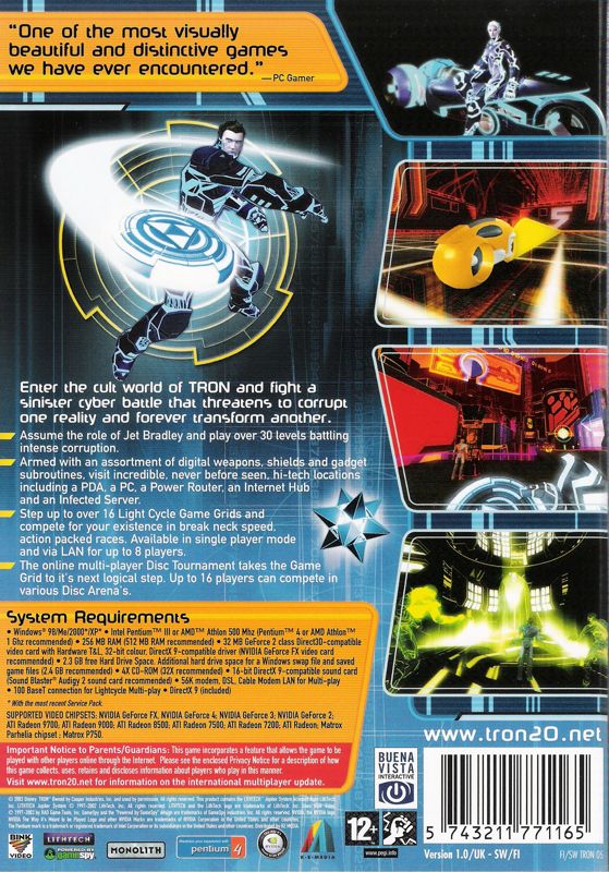 Back Cover for Tron 2.0 (Windows)
