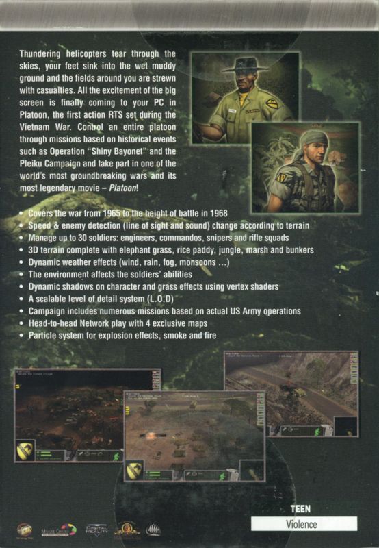 Back Cover for Platoon (Windows)