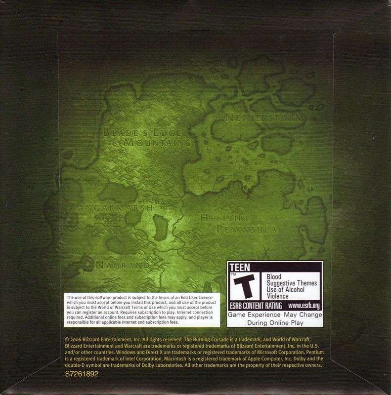 Other for World of WarCraft: The Burning Crusade (Macintosh and Windows): CD Jacket Back - All Discs