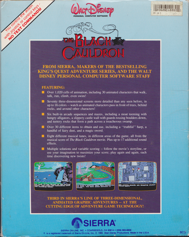 Back Cover for The Black Cauldron (Apple IIgs)