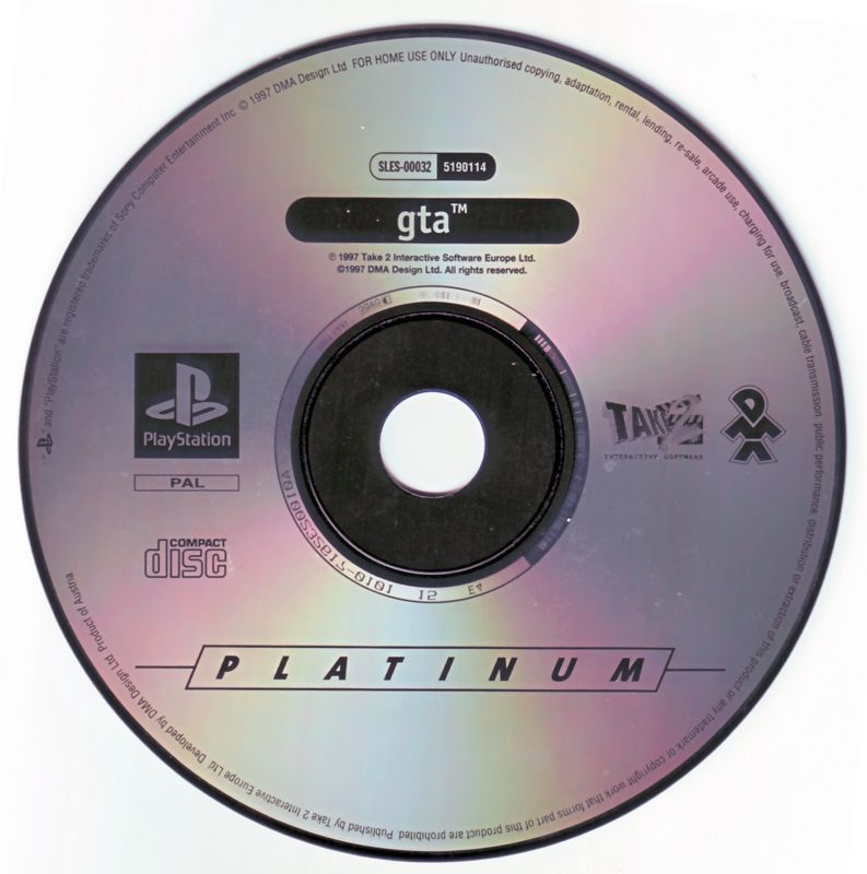 Media for Grand Theft Auto (PlayStation) (Platinum release)