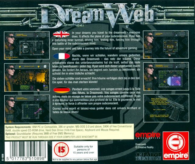 Back Cover for DreamWeb (DOS)