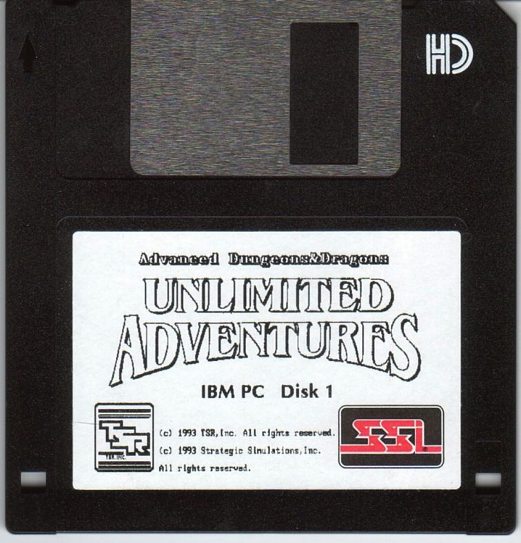 Media for Unlimited Adventures (DOS): Disk 1/2